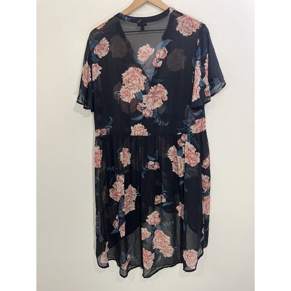 Romance Cottage Boho Fairy Grunge Whimsigoth Sheer Floral Doll Dress 1 Victorian - Picture 3 of 15